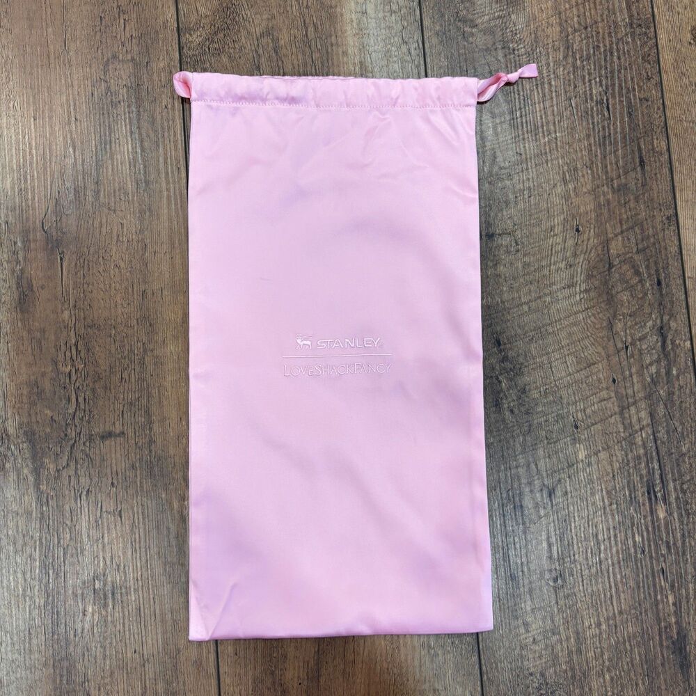 Stanley x LoveShackFancy Pink Satin Drawstring Dust Bag Tumbler Pouch Accessory